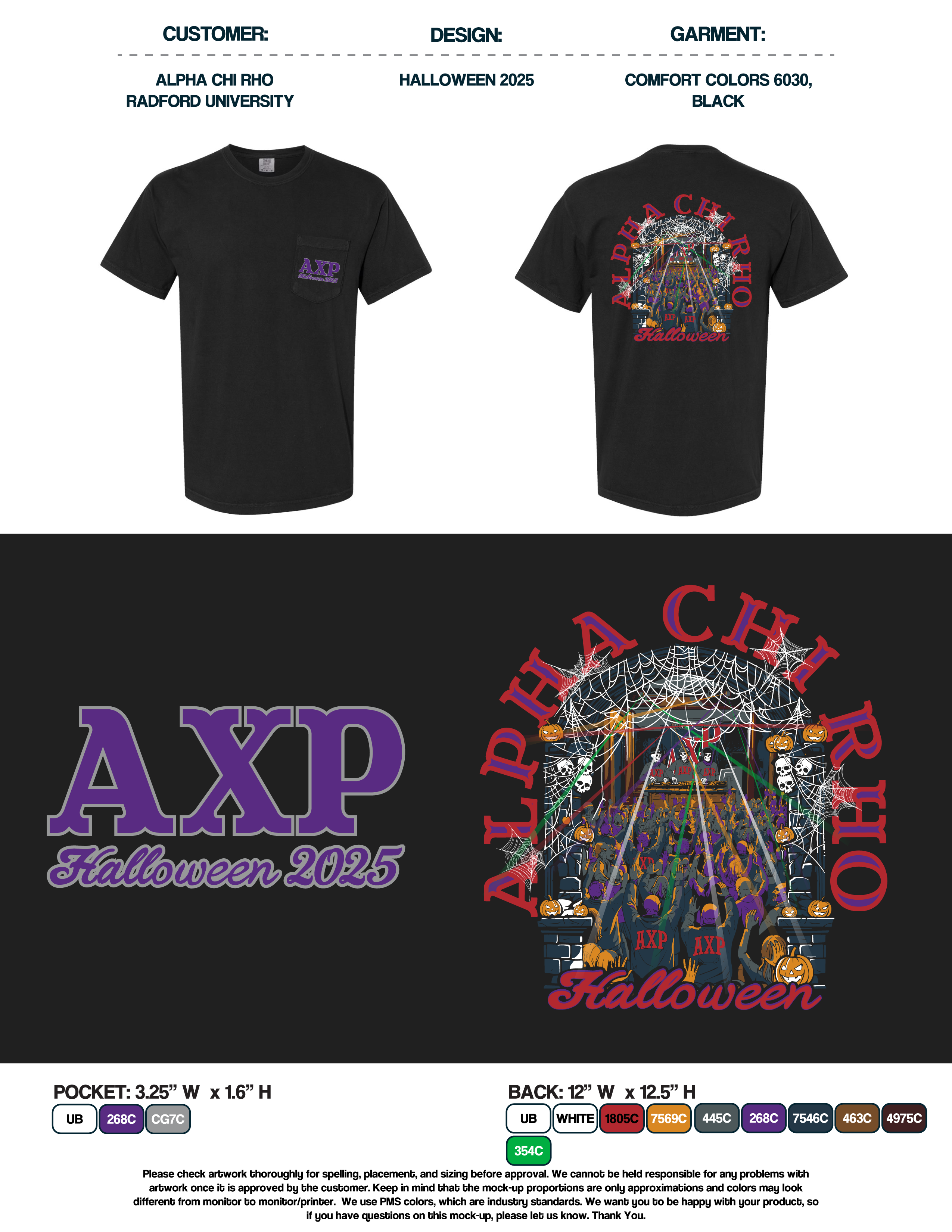 Alpha Chi Rho Radford University Halloween 2025 Tees