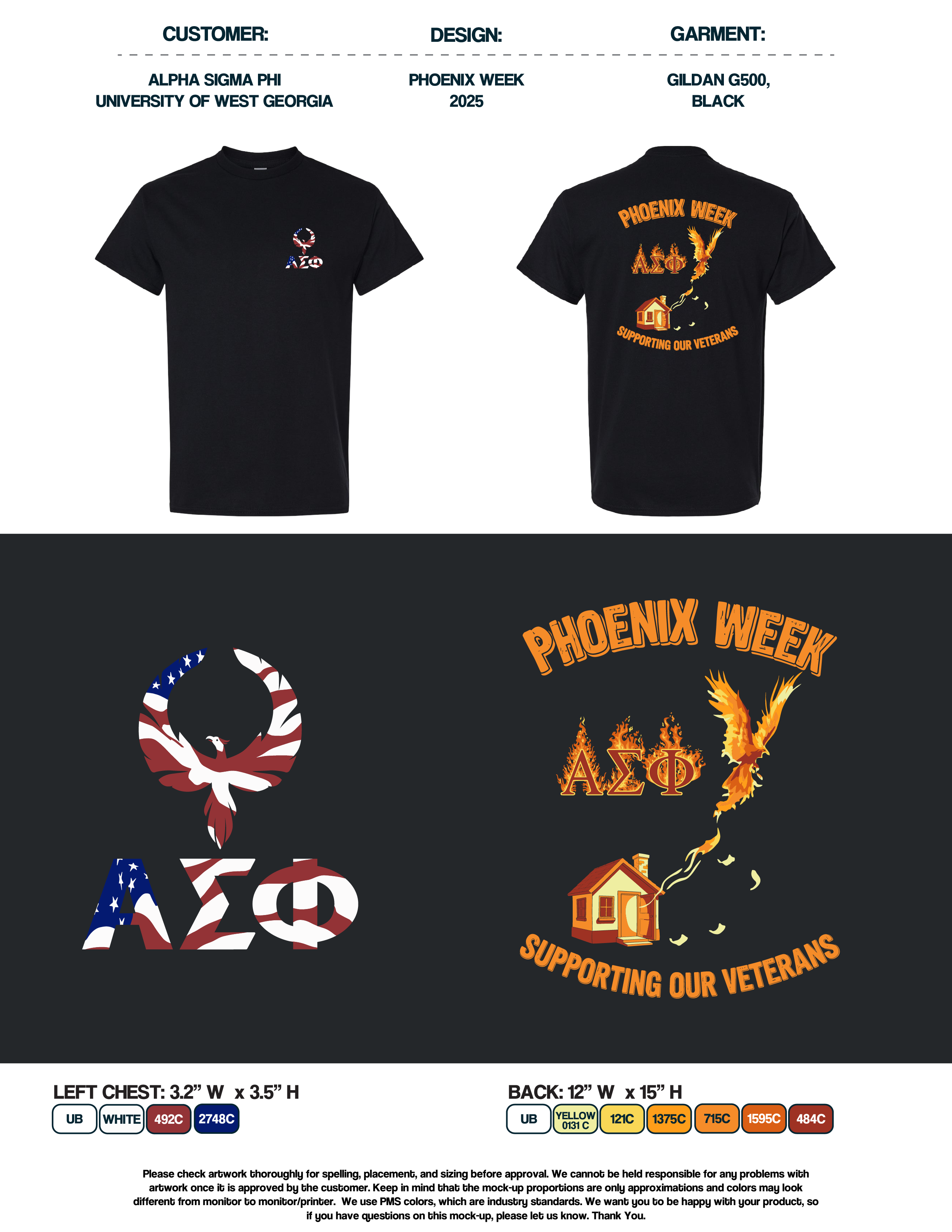 Alpha Sigma Phi University of West Georgia Phoenix Week 2025 Tees