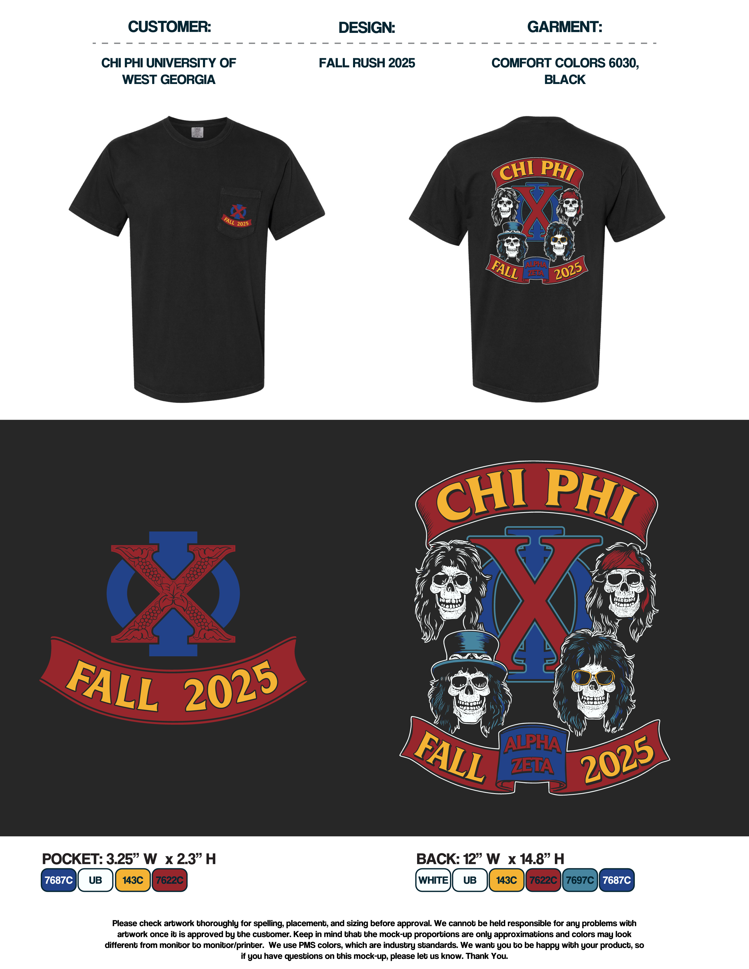 Chi Phi University of West Georgia Fall Rush 2025 Tees