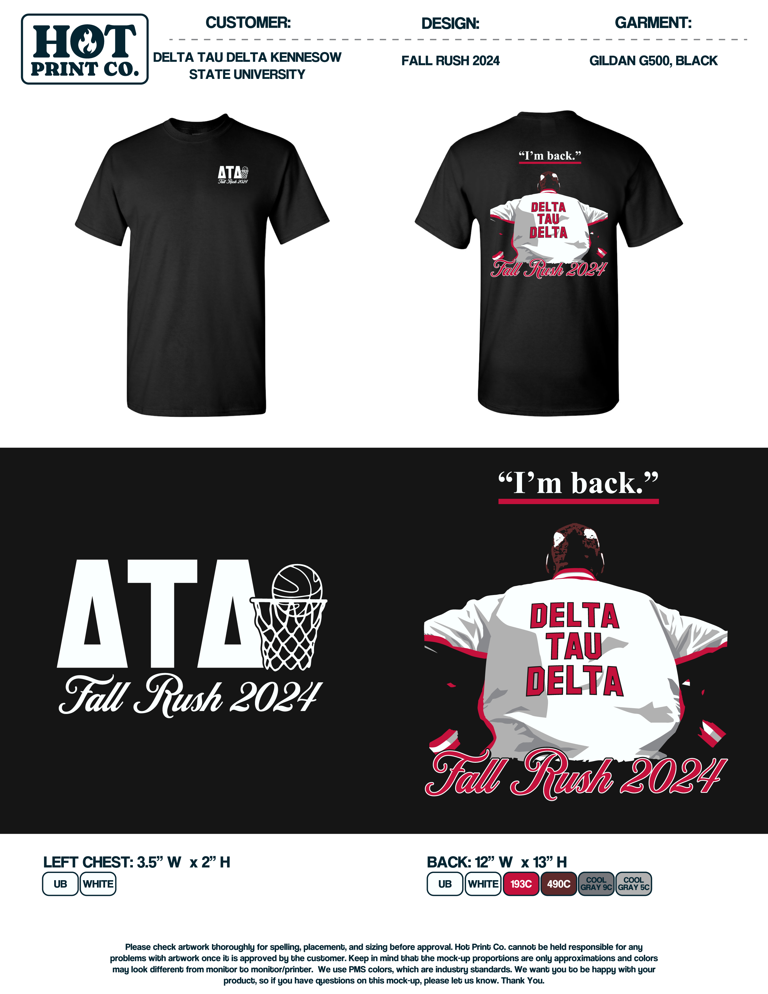 Delta Tau Delta Kennesaw State University Fall Rush 2024 Tees