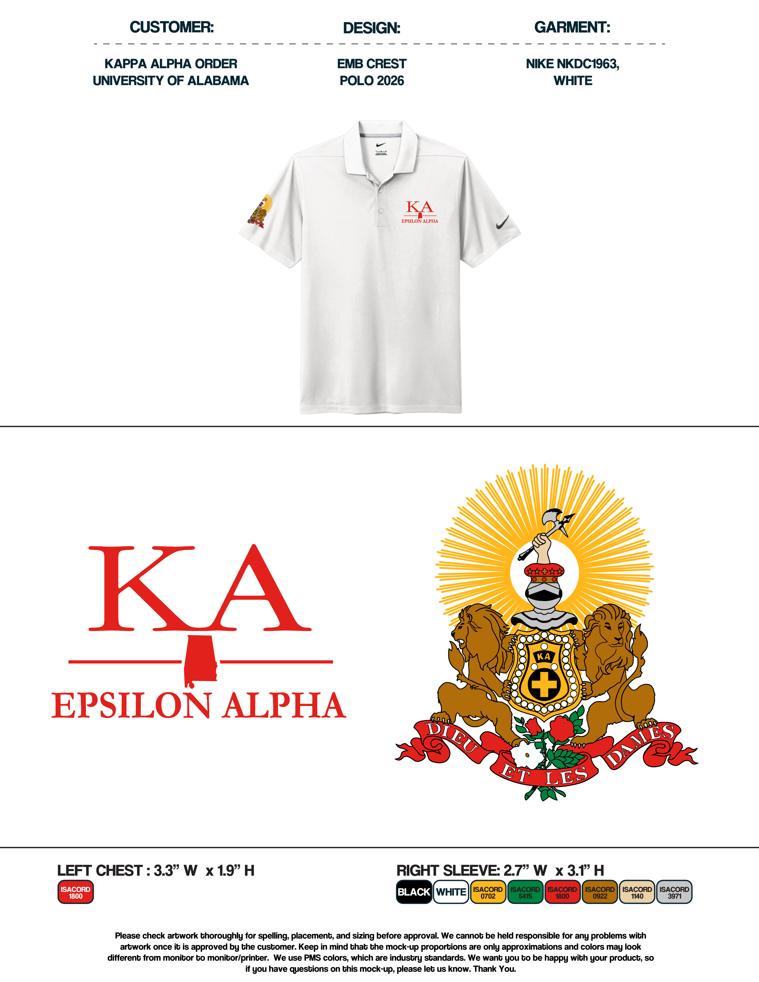 Kappa Alpha Order University of Alabama Polo 2026