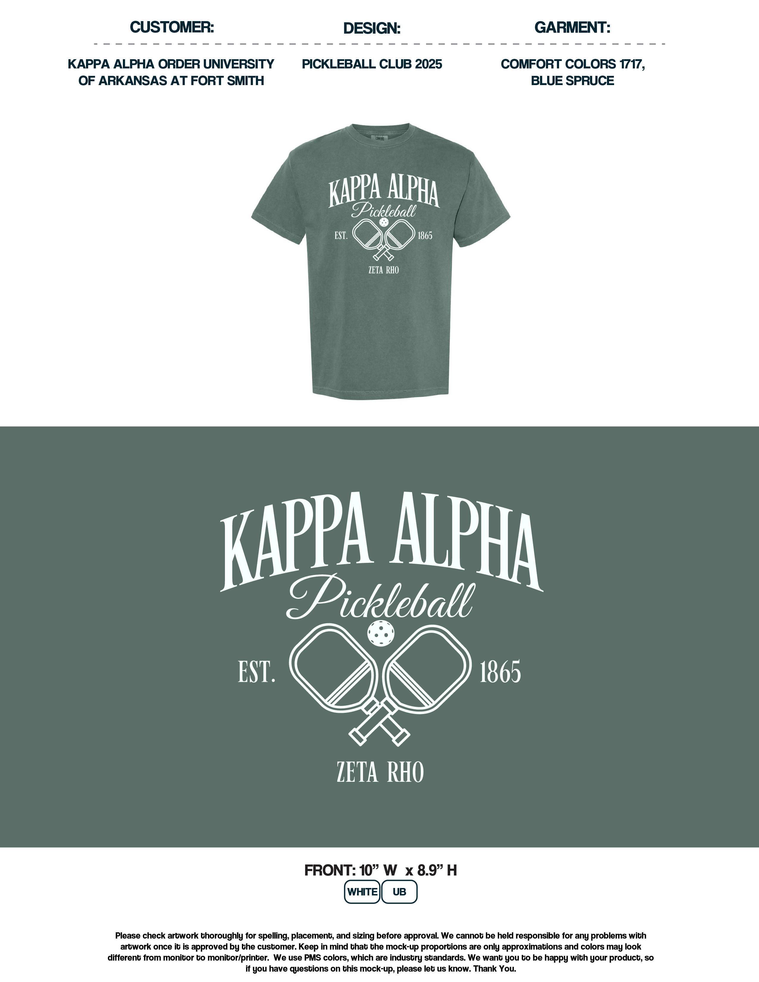 Kappa Alpha Order University of Arkansas Fort Smith Pickleball Club 2025 Tees