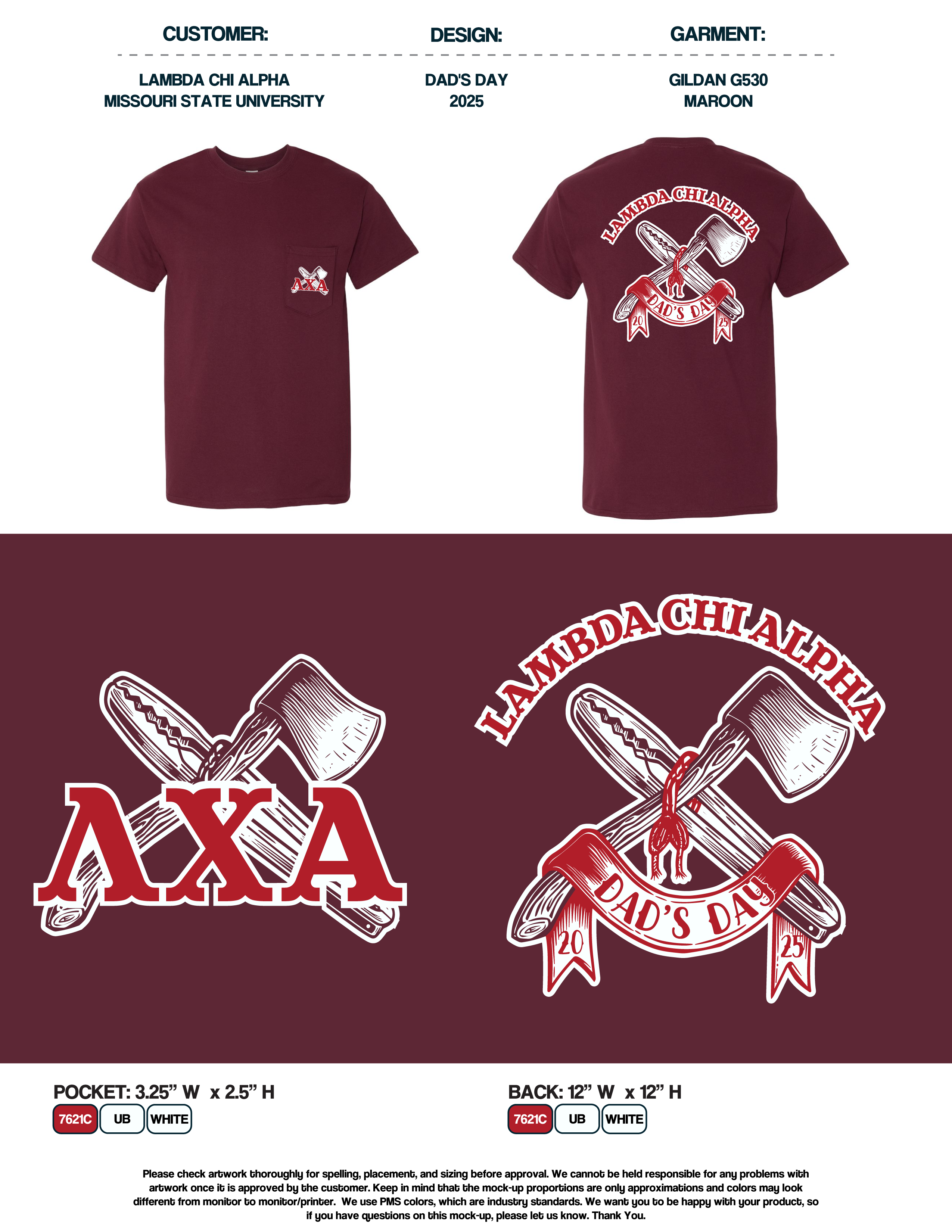 Lambda Chi Alpha Missouri State University Dads Day 2025 Tees