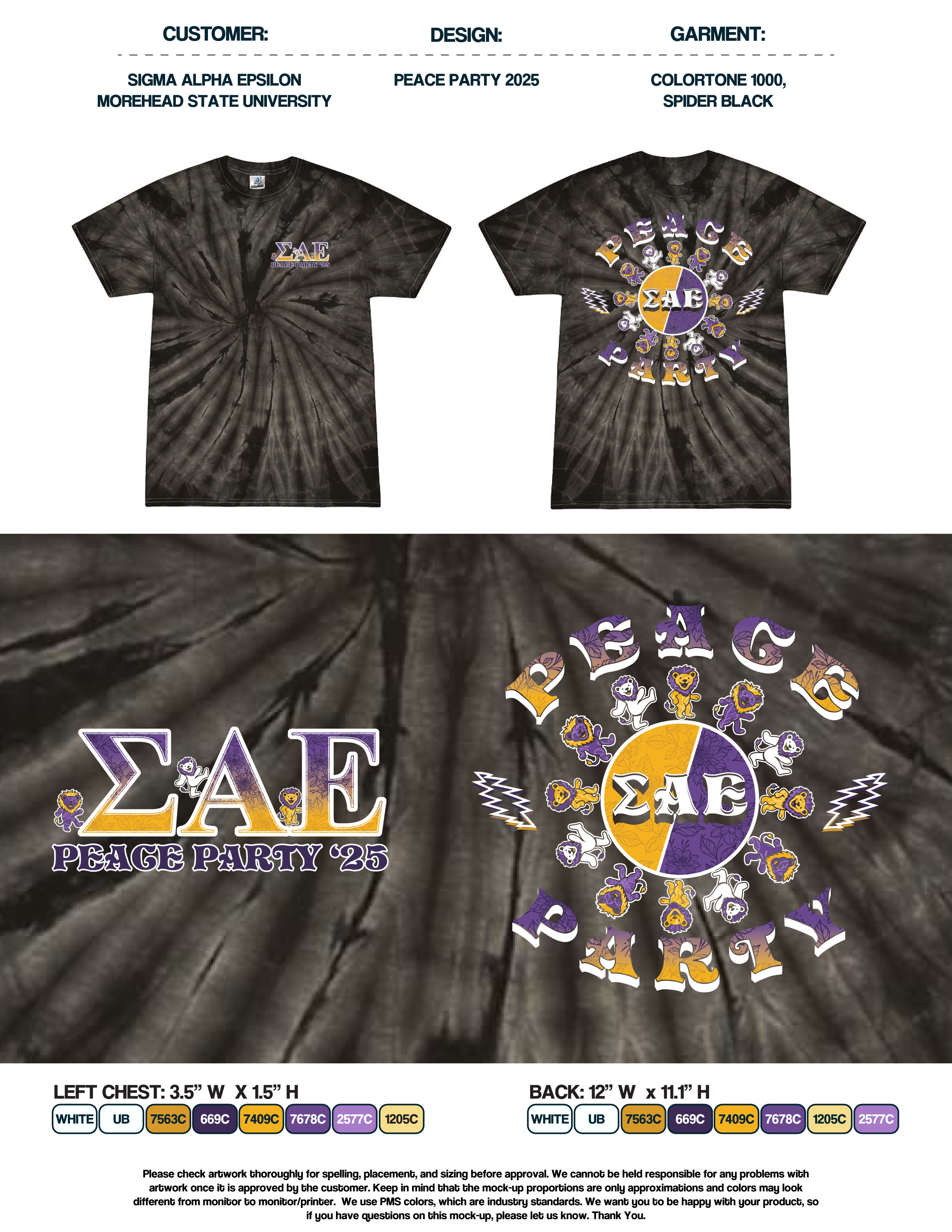 Sigma Alpha Epsilon Morehead State University Peace Party 2025 Tees