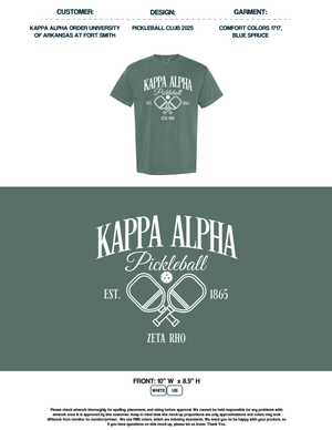 Kappa Alpha Order University of Arkansas Fort Smith Pickleball Club 2025 Tees