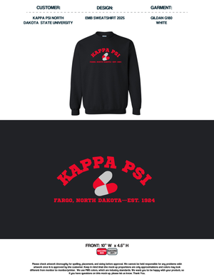 Kappa Psi North Dakota State University Embroidered Sweatshirts