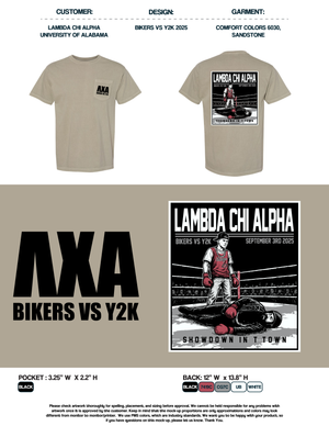 Lambda Chi Alpha University of Alabama Bikers vs Y2K 2025 Tees