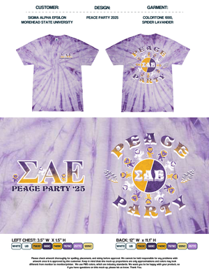 Sigma Alpha Epsilon Morehead State University Peace Party 2025 Tees