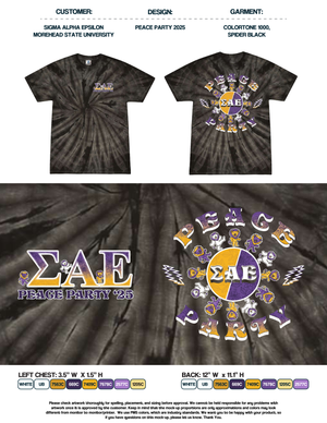 Sigma Alpha Epsilon Morehead State University Peace Party 2025 Tees
