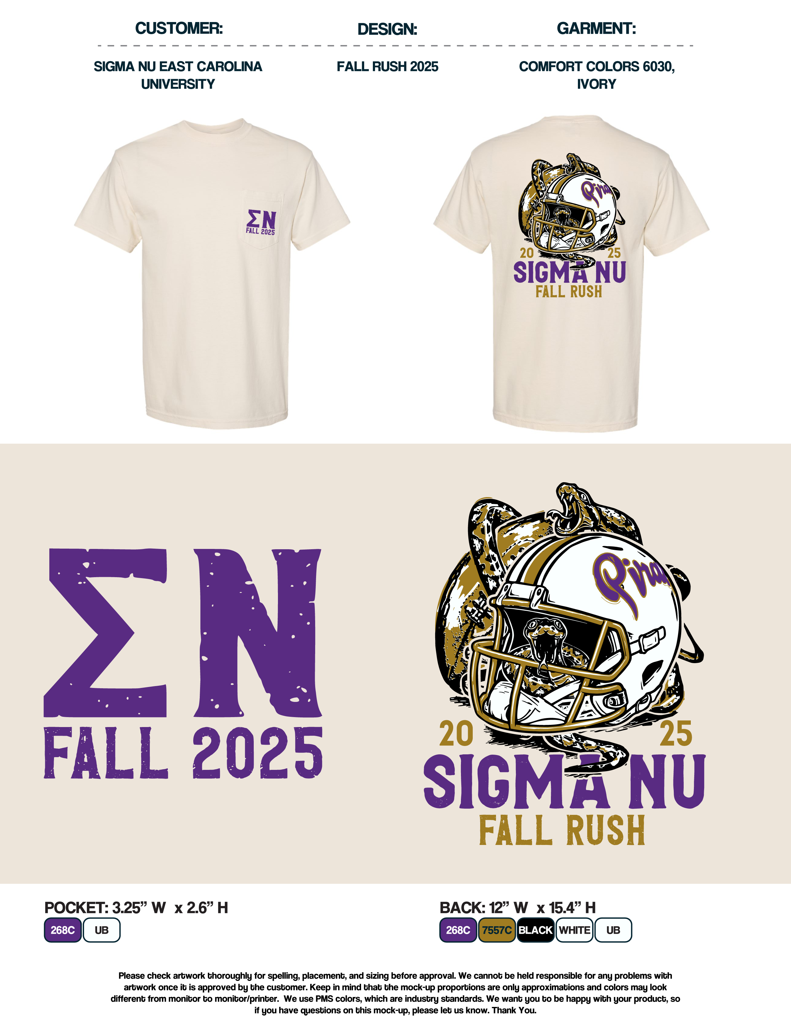 Sigma Nu East Carolina University Fall Rush 2025 Tees